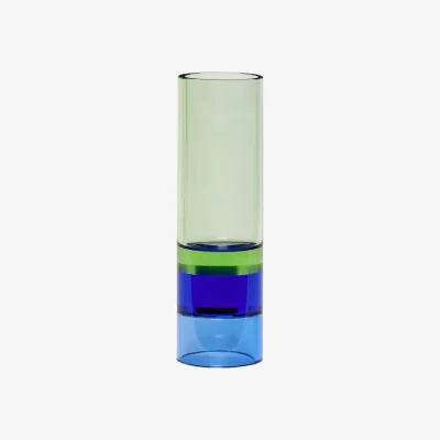 Made in Design Astro Candle holder glass green / Vase - H 15 cm - HÜBSCH