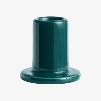 Made in Design Tube Small Candle stick ceramic green / H 5 cm - Hay