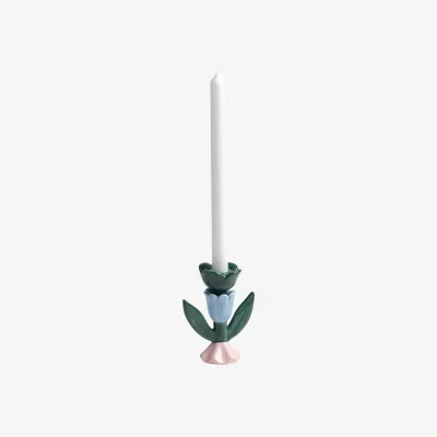 Made in Design Blume Medium Candle stick ceramic multicoloured / Hand-painted - & klevering