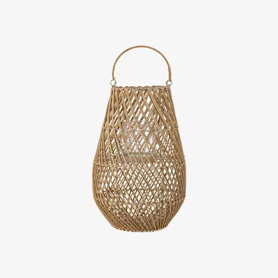 Made in Design Edin Lantern cane & fibres natural wood beige / Ø 25 x H 37 cm - Rattan - Bloomingville