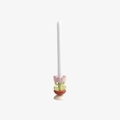 Made in Design Blume Small Candle stick ceramic multicoloured / Hand-painted - & klevering