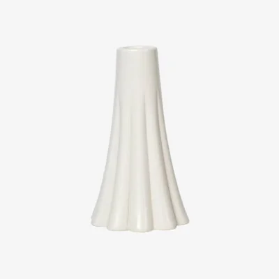 Made in Design Heli Candle stick ceramic white / Ø 8 x H 14 cm - BROSTE COPENHAGEN