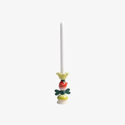 Made in Design Blume XL Candle stick ceramic multicoloured / Hand-painted - & klevering