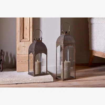Nkuku nkuku Nivas Lantern | Candles Holders & Lanterns | Antique Brass | Small