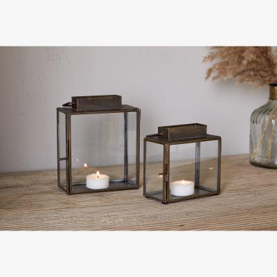 Nkuku nkuku Obi Mini Table Lantern | Candles Holders & Lanterns | Antique Brass | Small
