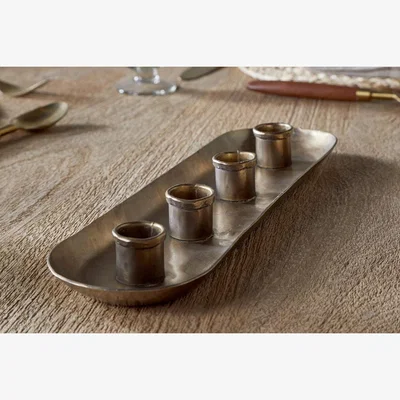 Nkuku nkuku Amita Long Candle Holder | Candles Holders & Lanterns | Antique Brass