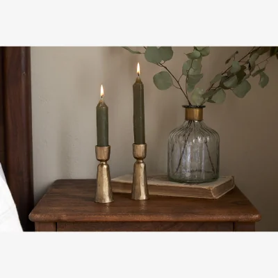 Nkuku nkuku Lokoja Candle Holder Set Of 2 | Candles Holders & Lanterns | Antique Brass