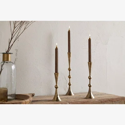 Nkuku nkuku Javanee Candle Holder | Candles Holders & Lanterns | Antique Brass | Small