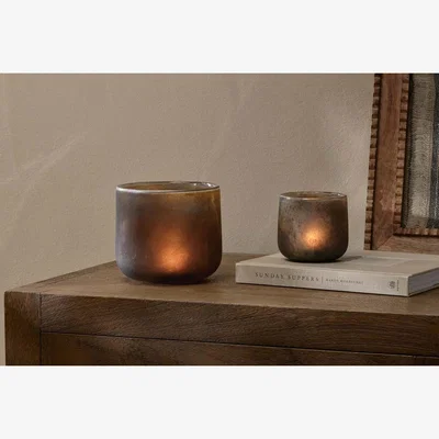 Nkuku nkuku Nesda Tealight Holder | Candles Holders & Lanterns | Black Frosted | Large