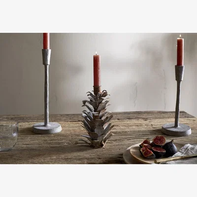 Nkuku nkuku Elagalu Pine Cone Candle Holder | Christmas Decorations | Aged Zinc