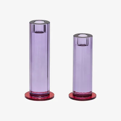 Nordic Nest Hübsch Cut candle holder 2 pieces Purple