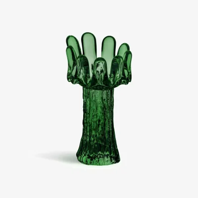 Nordic Nest Kosta Boda Sunflower candle holder 18 cm Emerald green
