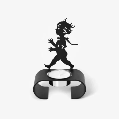 Nordic Nest Solstickan Design Silhuett candle holder 9.3x13.3 cm Black