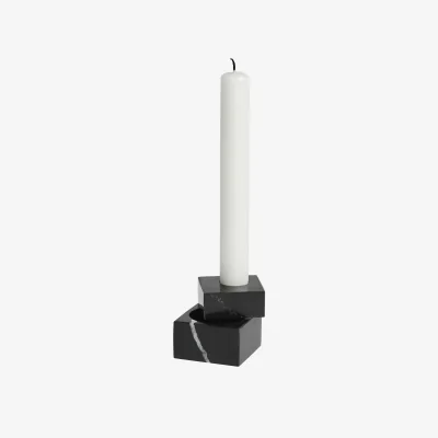 Nordic Nest Woud Jeu de dés 1 candle holder marble Black