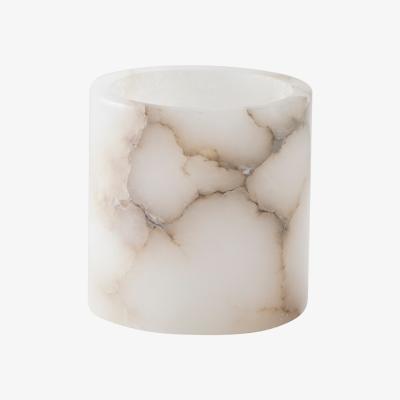 Nordic Nest Tell Me More Alabaster candle holder White-beige S 10 cm