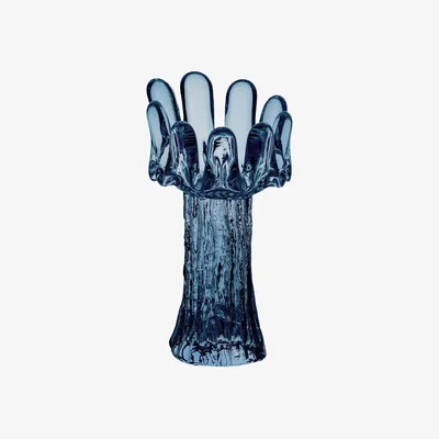 Nordic Nest Kosta Boda Sunflower candle holder circular glass 18 cm Blue
