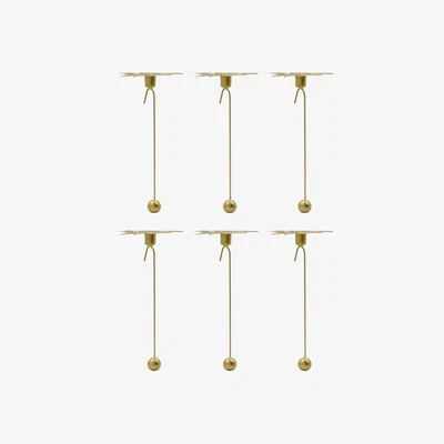 Nordic Nest House Doctor Leaves candle holder 4-pack Antique brass colour