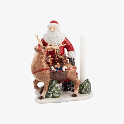 Nordic Nest Villeroy & Boch Christmas Toys Memory candle sticks 35 cm Santa with reindeer