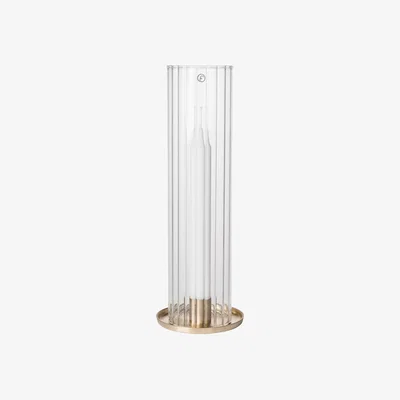 Nordic Nest ERNST Ernst candle holder for taper candles Brass-glass Ø9x27.5 cm