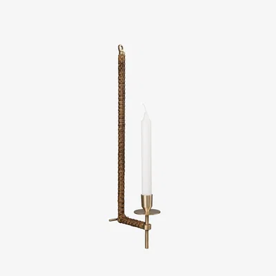Nordic Nest ERNST Ernst wall candle holder woven Brass 47 cm