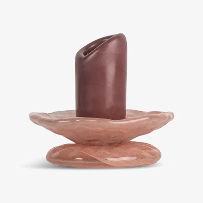 Nordic Nest Byon Lara candle holder XS 9 cm Wine red-pink