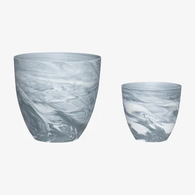 Nordic Nest Hübsch Hübsch tealight holder 2-pack Dark gray-white