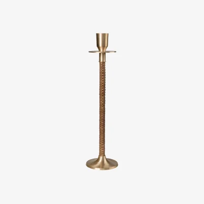 Nordic Nest ERNST Ernst braided candleholder Brass Ø8x30 cm