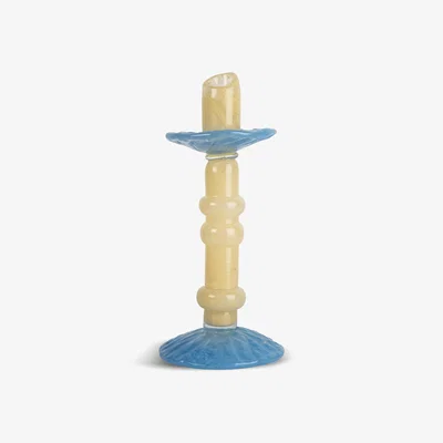 Nordic Nest Byon Lara candle holder M 26 cm Light beige-light blue