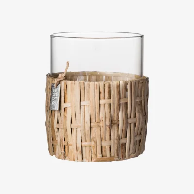 Nordic Nest ERNST Ernst vase/tealight holder in basket Nature Ø10x12 cm