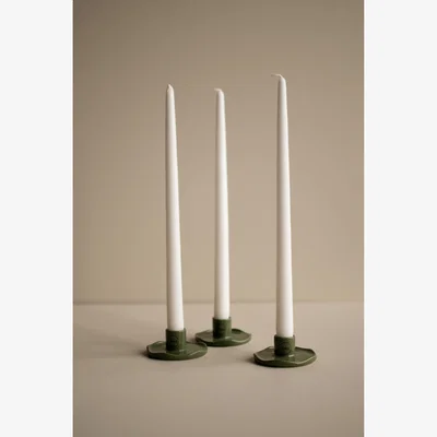 Nordic Nest DBKD Wave candle sticks Shiny green