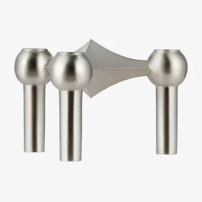 Nordic Nest STOFF Nagel candle holder Brushed chrome
