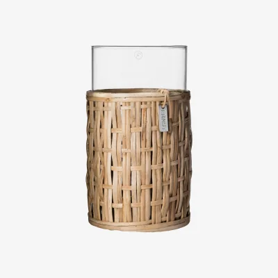 Nordic Nest ERNST Ernst vase/tealight holder in basket Nature Ø10x18 cm