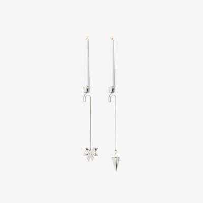 Nordic Nest Georg Jensen 2022 Bow & Cone candle sticks hanging 2-pieces palladium plated