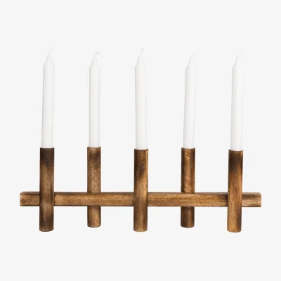 Nordic Nest ERNST Ernst candle holder 5 candles Dark wood