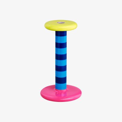 Nordic Nest Hem Pesa candlestick High 23 cm Sky blue-night blue stripe