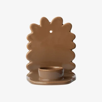 Nordic Nest DBKD Flowery wall candle holder Shiny nougat