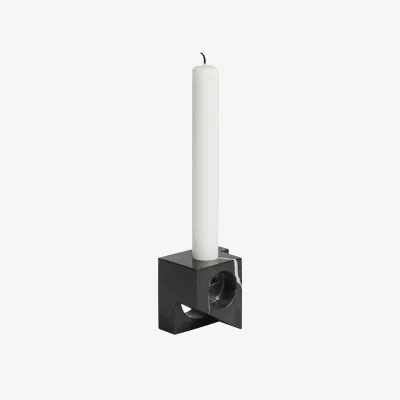 Nordic Nest Woud Jeu de dés 2 candle holder marble Black