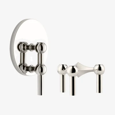 Nordic Nest STOFF STOFF Nagel candlestick 2 pieces - Chrome