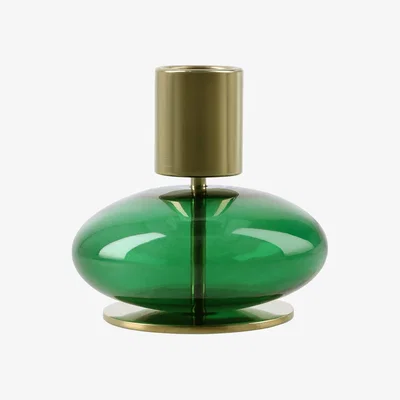 Nordic Nest Holmegaard Bubble candle holder 8 cm Green