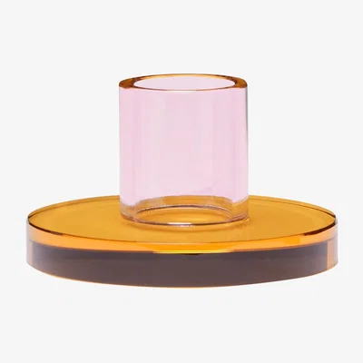 Nordic Nest Hübsch Astra candle holder small Pink-orange