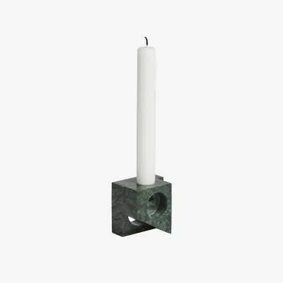 Nordic Nest Woud Jeu de dés 2 candle holder marble Green