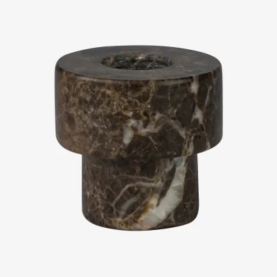 Nordic Nest Mette Ditmer Marble candle holder 5 cm Brown
