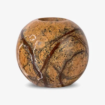 Nordic Nest Sagaform Stone candle holder Ø6 cm Brown forest marble