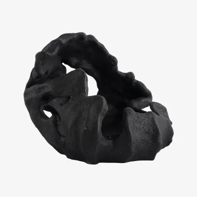 Nordic Nest Mette Ditmer Reef pillar candle holder Black Ø16.5x13 cm