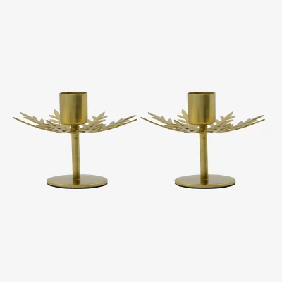 Nordic Nest House Doctor Snowflake candle holder 2-pack Antique brass color
