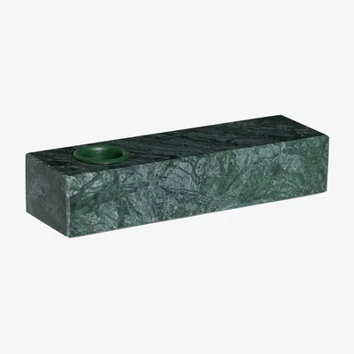 Nordic Nest Hübsch Brick candle holder Green