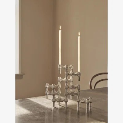 Nordic Nest STOFF STOFF Quist candlestick 3-pack Brushed chrome