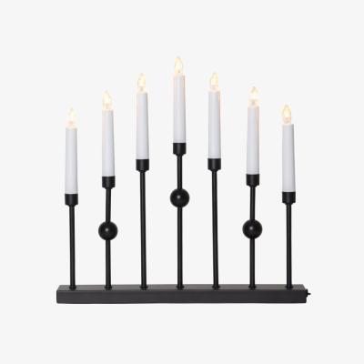 Nordic Nest Star Trading Gustavo 7 metal candleholder 37x37 cm Black