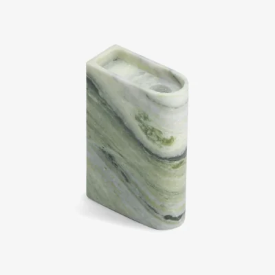 Nordic Nest Northern Monolith candle holder medium Mixed green marble