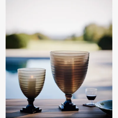 OKA OKA, Large Liora Candle Holder - Taupe, Candle Holder